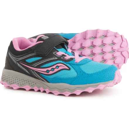 Saucony Girls Cohesion 14 A/C Trail Running Shoes in Blue/Pink/Black