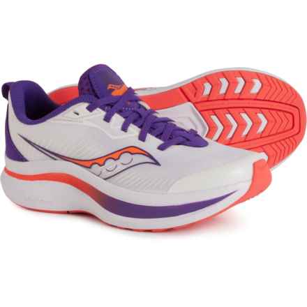 Saucony Girls Endorphin KDZ Running Shoes in White/Purple