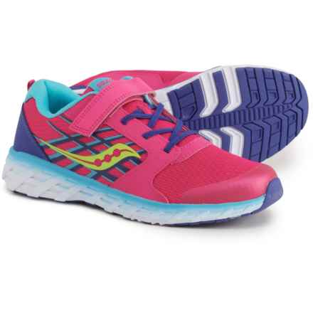 Saucony Girls Wind A/C 2.0 Running Shoes in Pink/Blue/Green