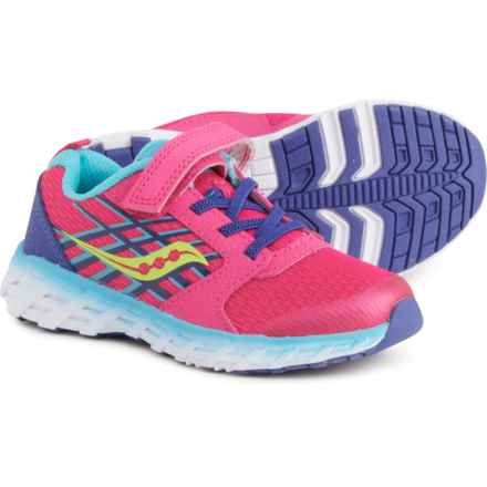 Saucony Girls Wind A/C 2.0 Sneakers in Pink/Blue/Green