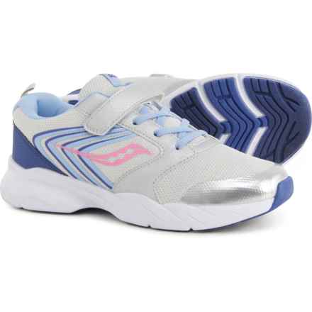 Saucony Girls Wind Running Shoes in Silver/Blue/Pink