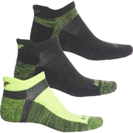 Saucony Inferno Cushion No-Show Socks - 3-Pack, Below the Ankle (For Men and Women) in Citron