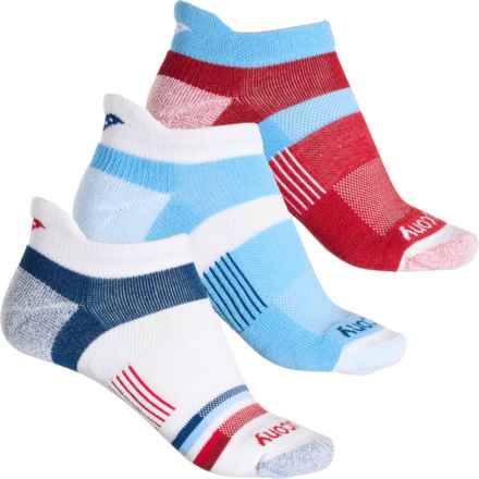 Saucony Inferno Cushion No-Show Tab Socks - 3-Pack, Below the Ankle (For Women) in Blue
