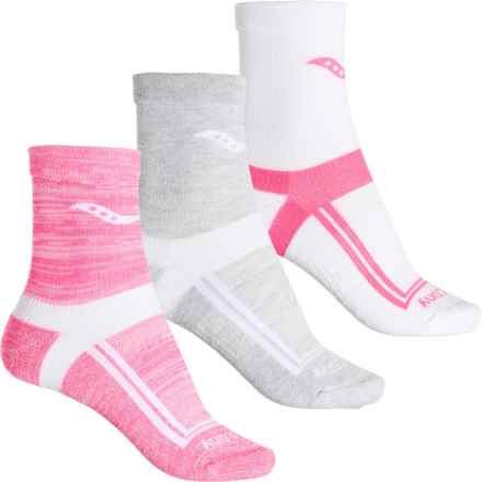 Saucony Inferno Cushion Socks - 3-Pack, 3/4 Crew (For Women) in Brite Pink
