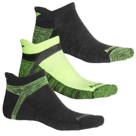 Saucony Inferno Cushion Tab No-Show Socks - 3-Pack, Below the Ankle (For Men) in Citron