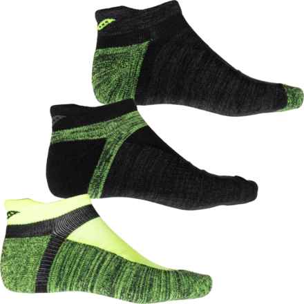 Saucony Inferno Cushion Tab No-Show Socks - 3-Pack, Below the Ankle (For Men) in Citron