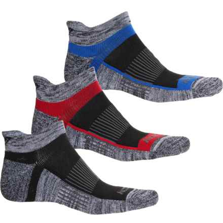 Saucony Inferno Cushion Tab No-Show Socks - 3-Pack, Below the Ankle (For Men) in Grey Assorted 3