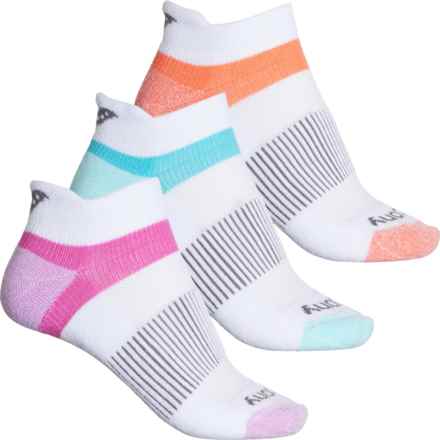Saucony Inferno Cushion Tab No-Show Socks - 3-Pack, Below the Ankle (For Women) in 125 White Asst