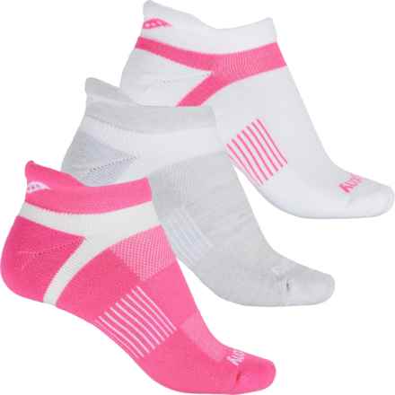 Saucony Inferno Cushion Tab No-Show Socks - 3-Pack, Below the Ankle (For Women) in Bright Pink