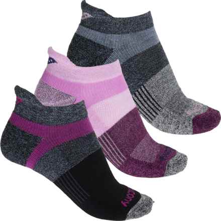 Saucony Inferno Cushion Tab No-Show Socks - 3-Pack, Below the Ankle (For Women) in Pink