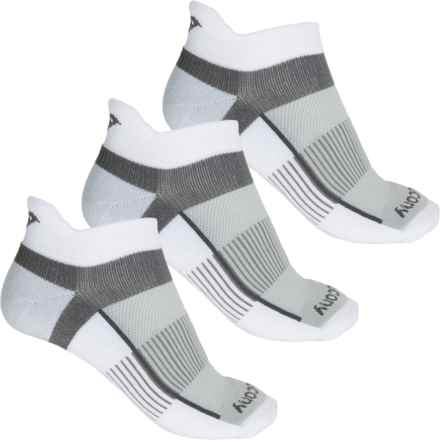 Saucony Inferno Cushion Tab No-Show Socks - 3-Pack, Below the Ankle (For Women) in White
