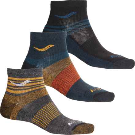 Saucony Inferno Socks - 3-Pack, Quarter Crew (For Men) in 406 Fash Nvy A