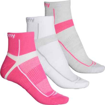 Saucony Inferno Socks - 3-Pack, Quarter Crew (For Women) in 640 Brite Pink