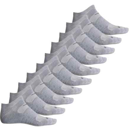 Saucony Legacy No-Show Socks - 10-Pack, Below the Ankle (For Men) in Grey Heather