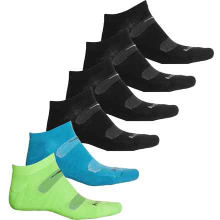 Saucony Legacy No-Show Socks - 6-Pack, Below the Ankle (For Men) in Black Assort
