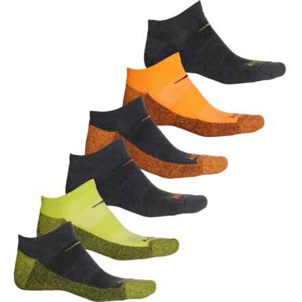 Saucony Legacy No-Show Socks - 6-Pack, Below the Ankle (For Men) in Charcoal Assort