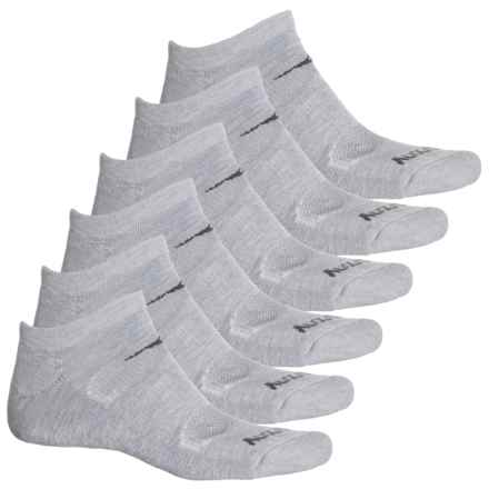 Saucony Legacy No-Show Socks - 6-Pack, Below the Ankle (For Men) in Grey