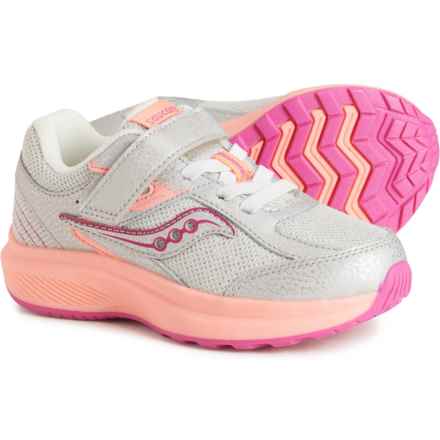 Saucony Little Boys and Girls Cohesion KDZ A/C Sneakers in Silver/Coral
