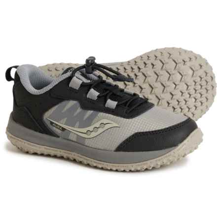Saucony Little Boys Aura Trail Running Shoes - Leather in Black/Grey