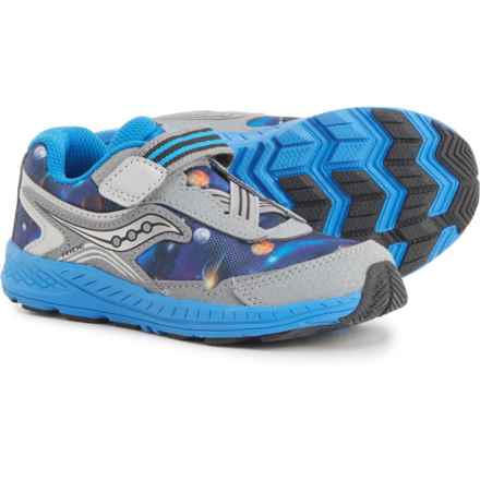 Saucony Little Boys Ride 10 Jr. A/C Running Shoes in Grey/Blue/Space