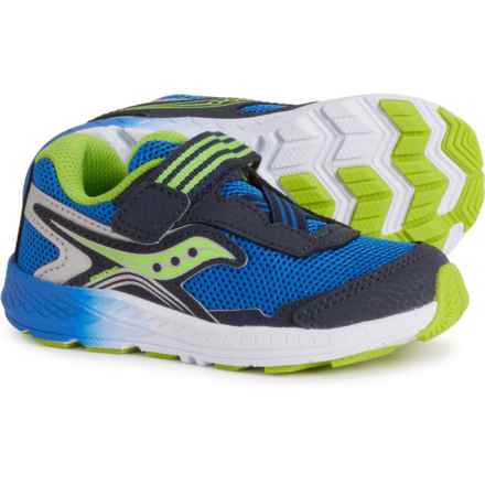 Saucony Little Boys Ride 10 Jr. Running Shoes in Navy/Green