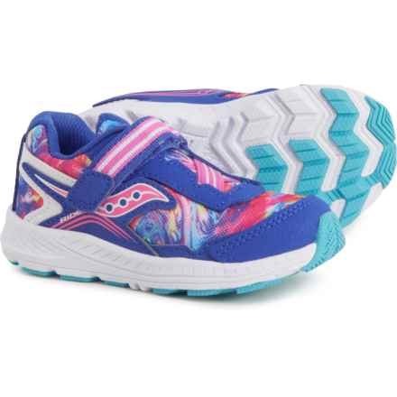 Saucony Little Girls Ride 10 Jr. Running Shoes in Blue/Swirl