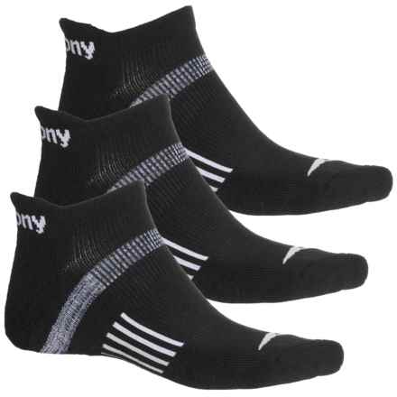 Saucony Odyssey High-Performance No-Show Socks - 3-Pack, Below the Ankle (For Men) in Black