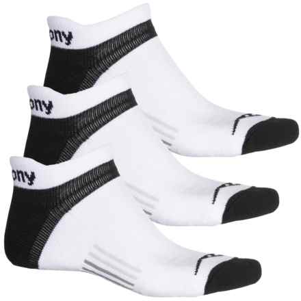 Saucony Odyssey High-Performance No-Show Socks - 3-Pack, Below the Ankle (For Men) in White Assort