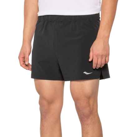 Saucony Outpace Shorts - 3”, Built-In Brief (For Men) in Black