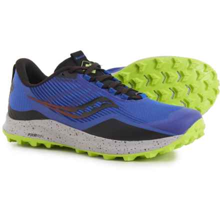 Saucony Peregrine 12 Trail Running Shoes (For Men) in Blue Raz/Acid