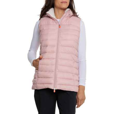 Save the Duck Margareth Hooded Vest - Insulated in Blush Pink