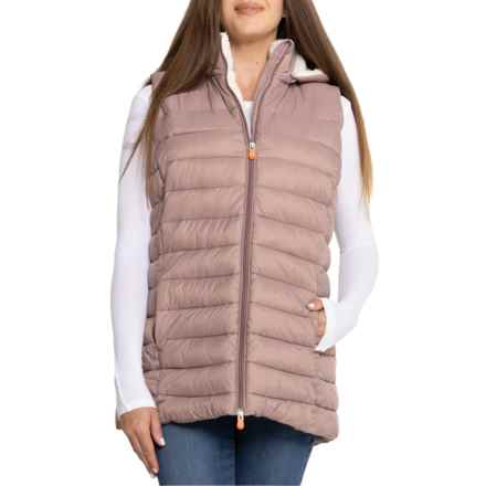 Save the Duck Margareth Hooded Vest - Insulated in Withered Rose