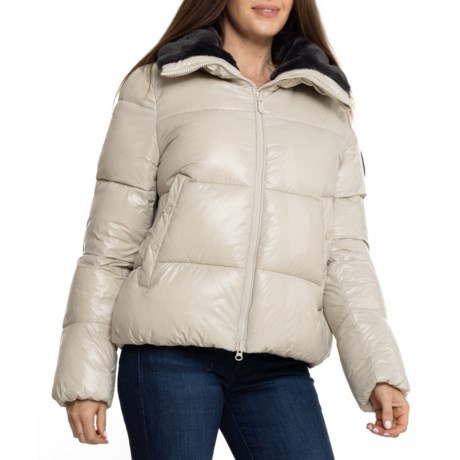 Save the Duck Moma Puffer Jacket - Insulated in Rainy Beige