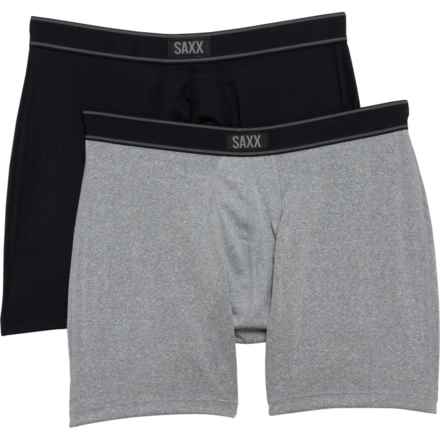 SAXX Daytripper Boxer Briefs with Fly - 2-Pack in Black/Grey Heather