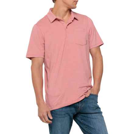 SAXX DropTemp® All-Day Cooling Polo Shirt - UPF 50, Short Sleeve in Gumball Heather