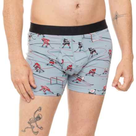 SAXX DropTemp Cooling Cotton Boxer Briefs - Functional Fly in Dusty Blue - Closeouts