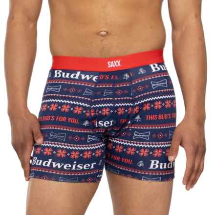 SAXX Holiday Cheer Daytripper Boxer Briefs with Fly in Navy Holiday Cheer