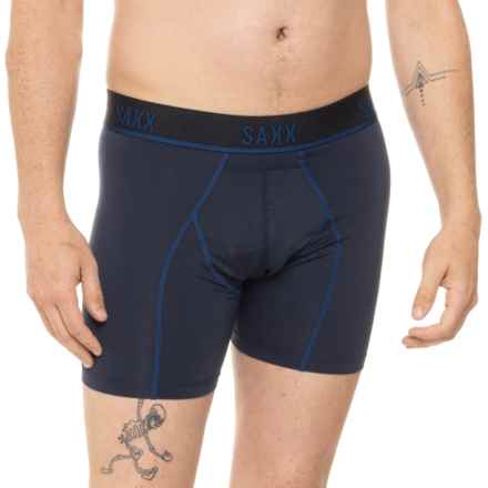 SAXX Kinetic Light-Compression Mesh Boxer Briefs - 5” in Navy/City Blue - Closeouts