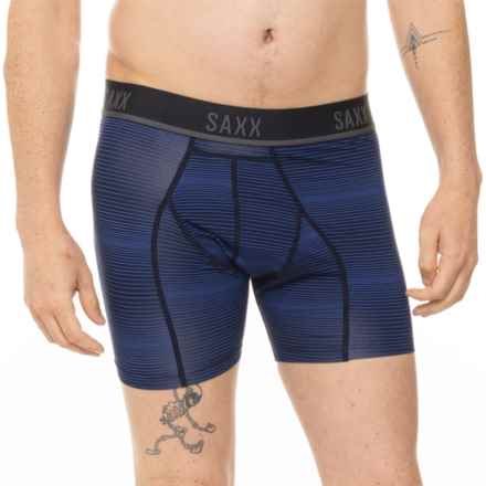 SAXX Kinetic Light-Compression Mesh Boxer Briefs - 5” in Variegated Stripe/ Blue - Closeouts