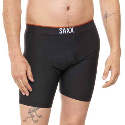 SAXX Kinetic Light-Compression Mesh Boxer Briefs - 7” in Black - Closeouts