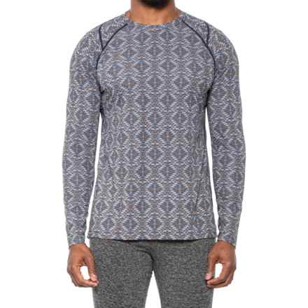 SAXX Quest Quick-Dry Mesh Base Layer Top - Long Sleeve in Dark Ink Mesa Geo