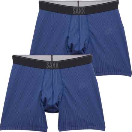 SAXX Quest Quick-Dry Mesh Boxer Briefs - 2-Pack in Nm2 Midnight Blue Ii