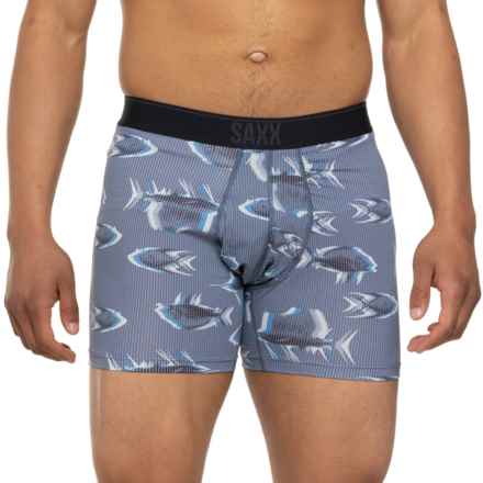 SAXX Quest Quick-Dry Mesh Boxer Briefs in Scaled Up- Twilight