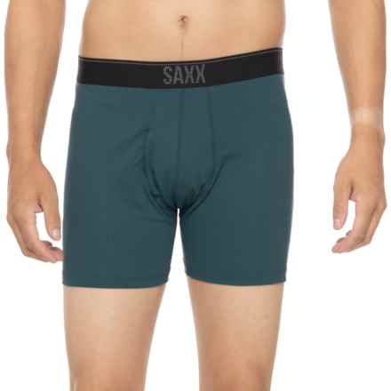 SAXX Quest Quick-Dry Mesh Boxer Briefs in Stu Storm Blue