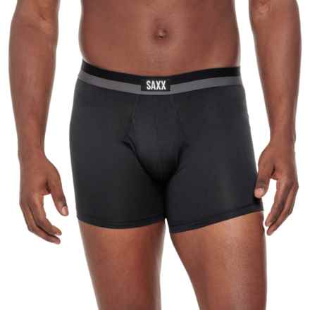 SAXX Sport Mesh Boxer Briefs - Functional Fly in Black