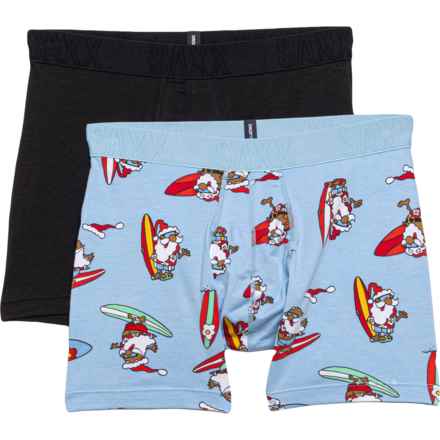 SAXX Surf’s Up DropTemp® Cooling Cotton Boxer Briefs - 2-Pack in Surfs Up/Black