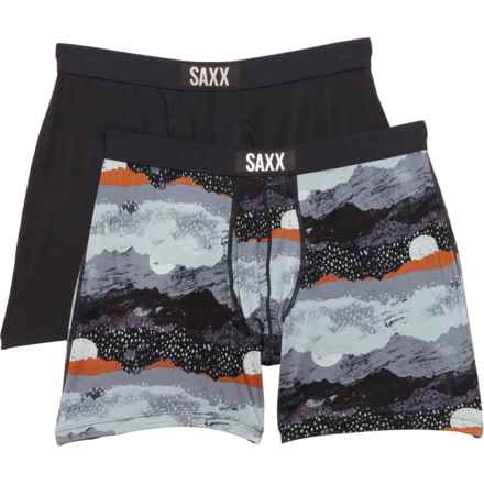SAXX Ultra Supersoft Boxer Briefs with Fly - 2-Pack in Peak Winter/Black