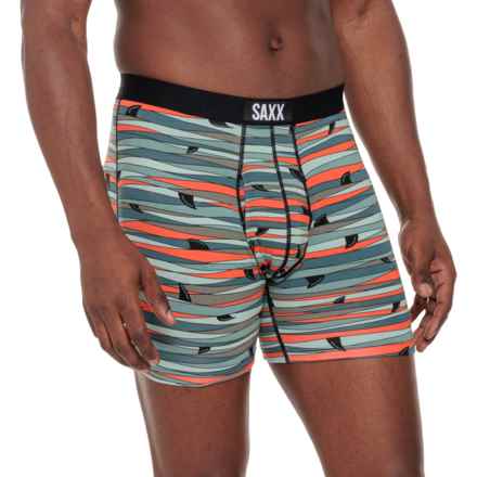 SAXX Ultra Supersoft Boxer Briefs with Fly in Fins-Blue Multi