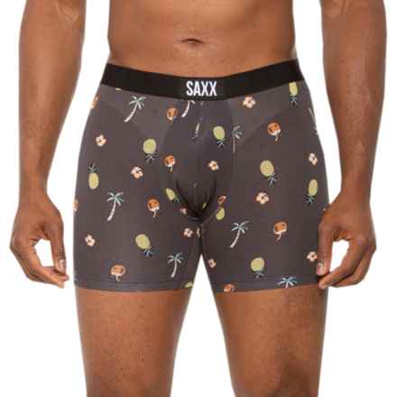 SAXX Vibe Supersoft Boxer Briefs in Hot Tropic- Black