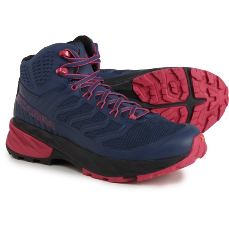 Scarpa Rush Gore-Tex® Mid Hiking Boots - Waterproof (For Women) in Blue/Fuxia